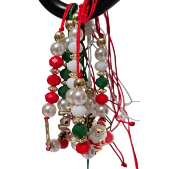 4pcs KC Golden-Plated Elastic Acrylic Bohemian Christmas Beaded Bracelets - NEW - Picture 5 of 13